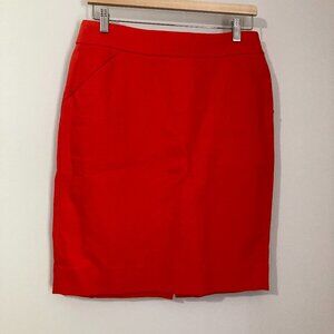 J. Crew Women's Skirt Wool Blend The Pencil Skirt Red Size 8